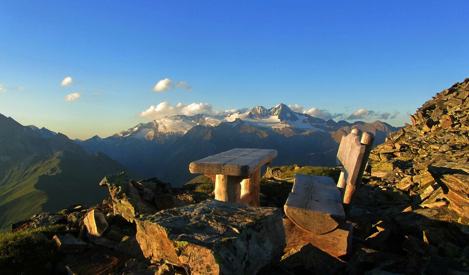 Wanderung Rotenkogel Sonnenuntergang am Rotenkogel vom "Bankl" aus