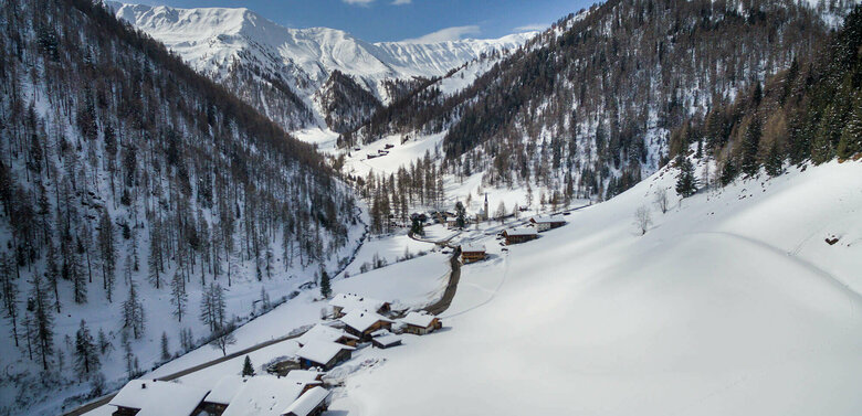 Blick ins Tal beim Skitourenhotspot Herz-Ass Villgraten