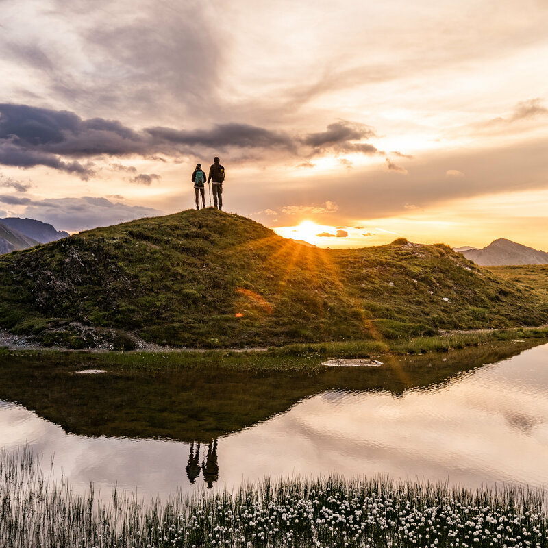 Etappe 9 - Sonnenuntergang nahe Glorerhütte 