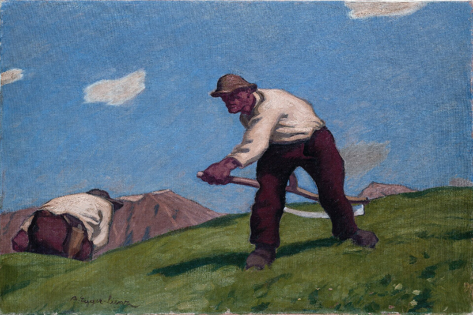 Bergmäher Bild "Der Bergmäher" des Malers Albin Egger-Lienz