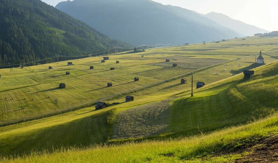 Höfe Trail, Felder und Schupfen in Obertilliach Höfe Trail, Felder und Schupfen in Obertilliach